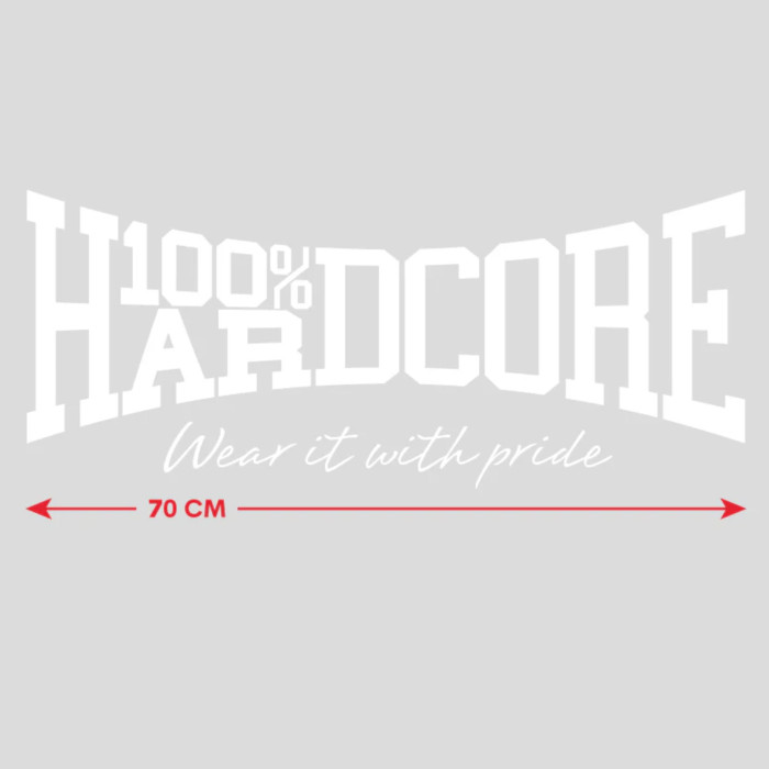100% Hardcore autosticker WEAR IT WITH PRIDE 70 x 30 CM | wit