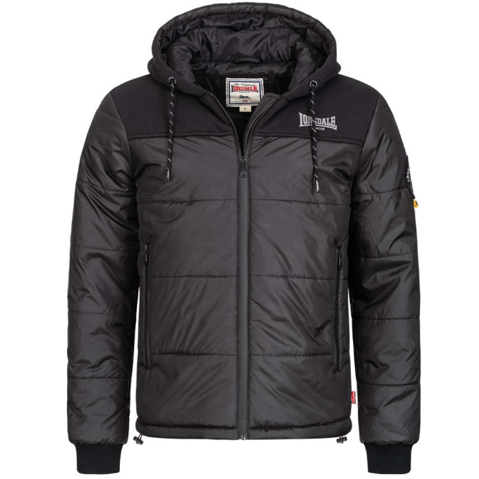 Lonsdale herenjas met capuchon Botallack | zwart