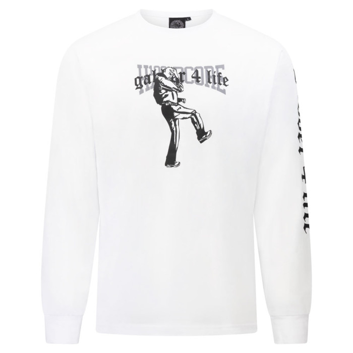 100% Hardcore Longsleeve GABBER 4 LIFE | Wit