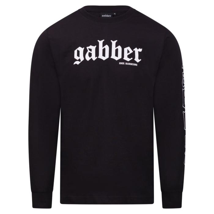 100% Hardcore longsleeve gabber | zwart