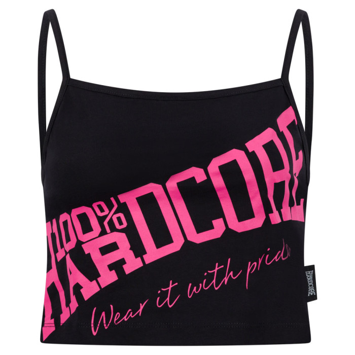 100% Hardcore laced croptop Essential | zwart - roze