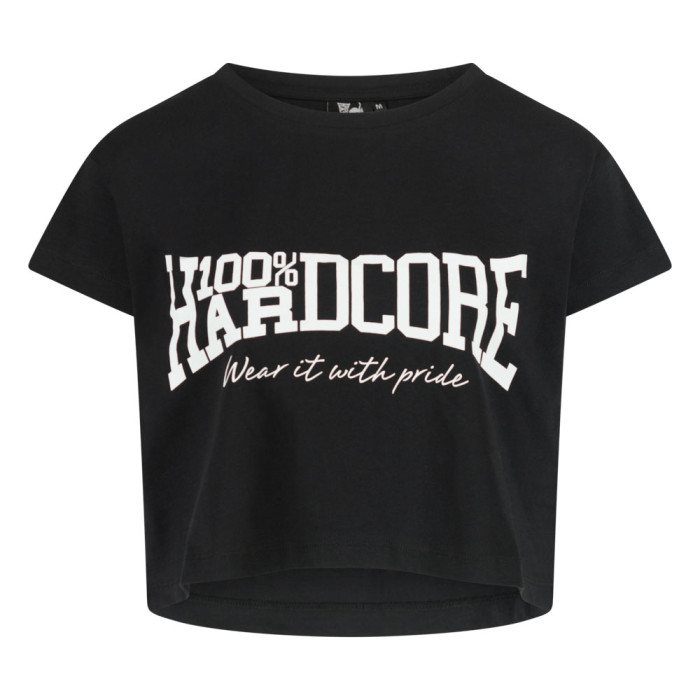 100% Hardcore croptop Essential zwart-wit