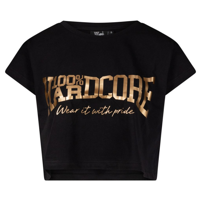 100% Hardcore croptop Essential zwart-goud