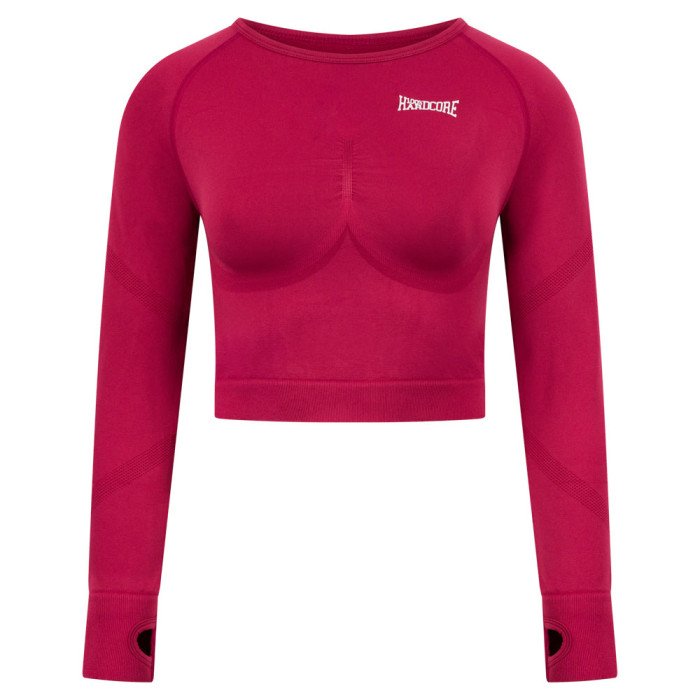 100% Hardcore Essential sport longsleeve cropped | rood