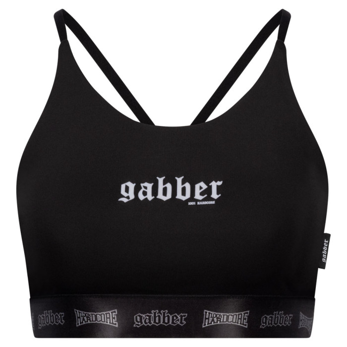 100% Hardcore taping sporttop Gabber | zwart