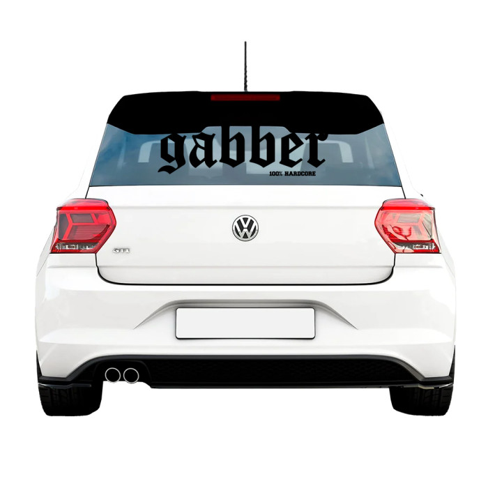 100% Hardcore autosticker GABBER 60 CM | zwart