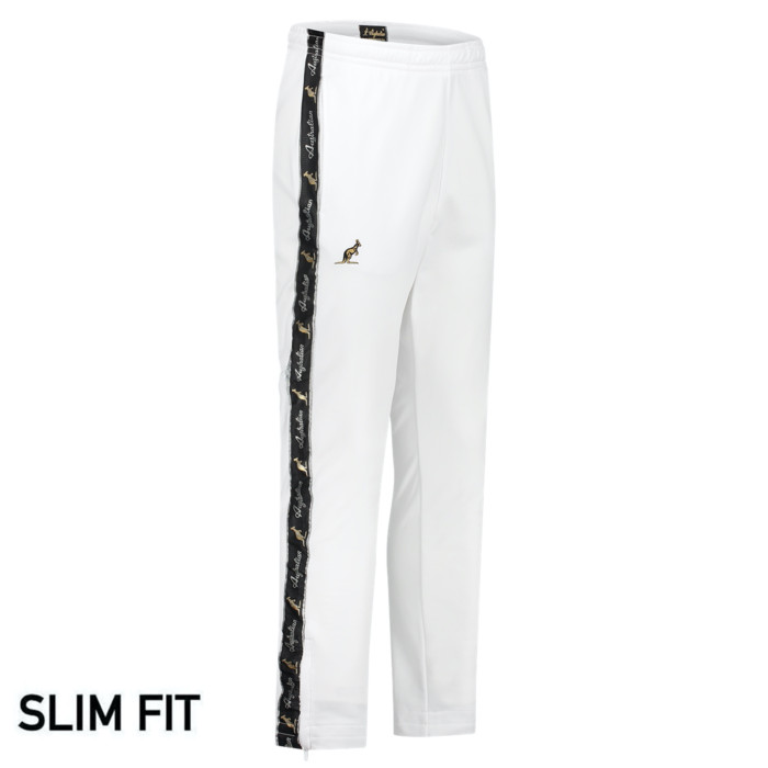 Australian broek slim fit met 2 ritsen en zwarte bies 3.0 | wit