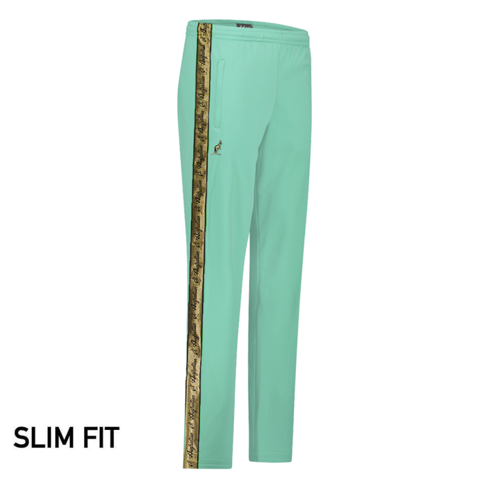 Australian broek slim fit met gouden bies 3.0 | gossamer green