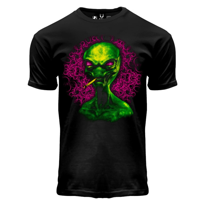 Hard-Wear T-shirt neon blacklight space alien 
