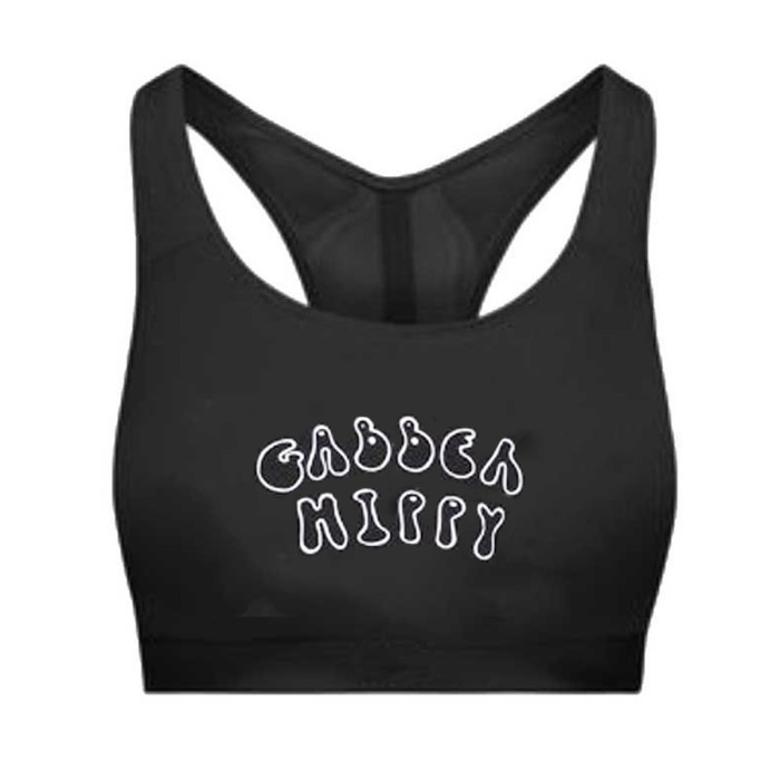 Gabber Hippy sport top logo | zwart