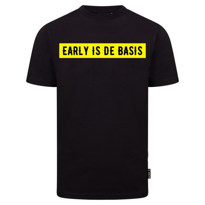 Gabber Religion T-shirt Early is de basis | zwart 