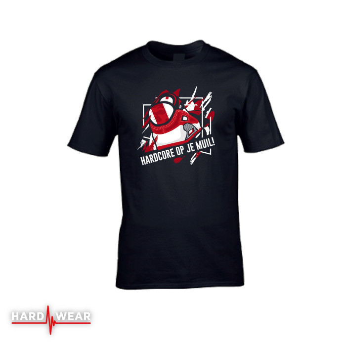 Hard-Wear T-shirt Hardcore op je muil! | zwart