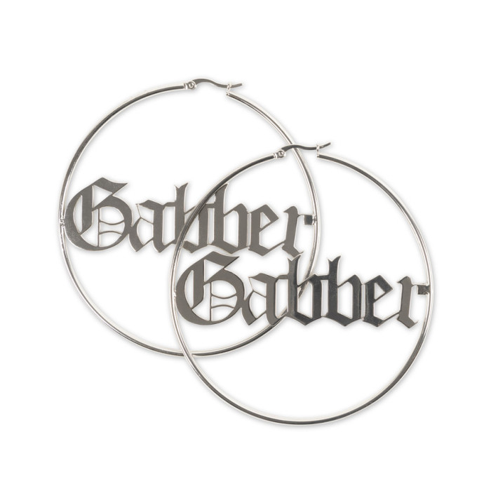 100% Hardcore oorbellen Gabber 5 CM | zilver