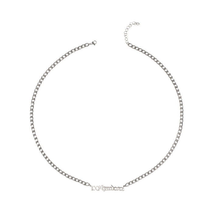 100% Hardcore ketting logo 65 CM | zilver