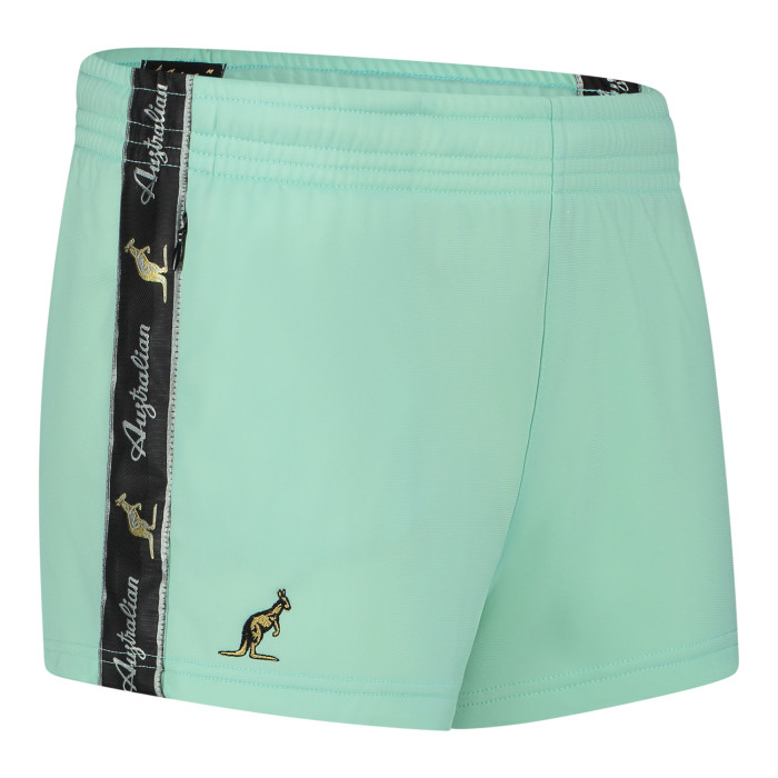 Australian dames hotpants met zwarte bies 2.0 | gossamer green