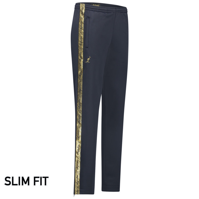 Australian broek slim fit met 2 ritsen en gouden bies 3.0 | navy