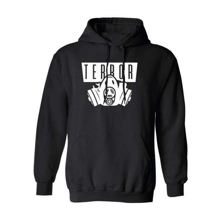 Hard-Wear Hooded Sweater Terror Gas Mask | zwart