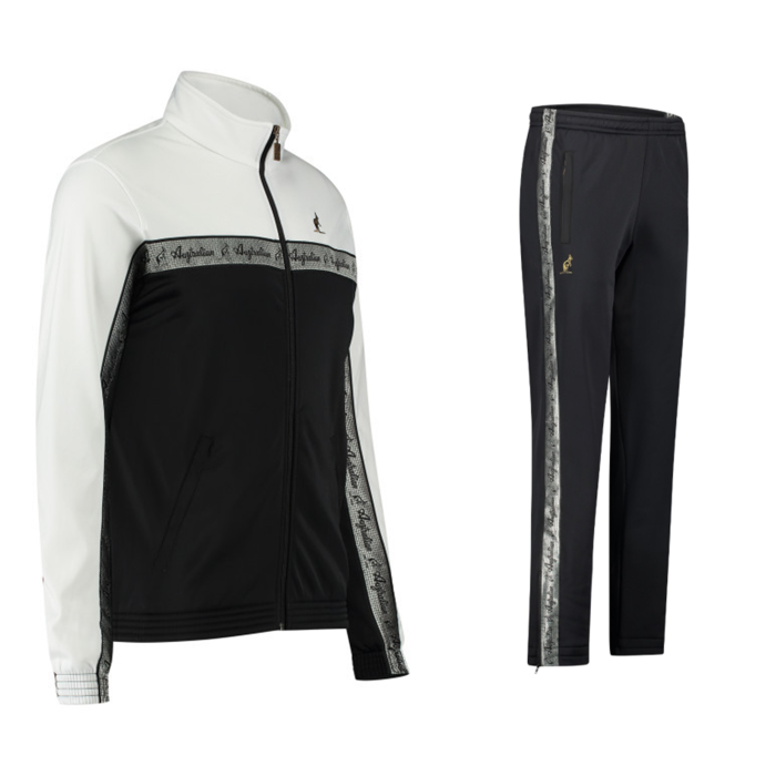 Australian trainingspak zilveren bies 3.0 | zwart - wit