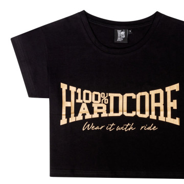 100% Hardcore croptop Essential zwart-goud