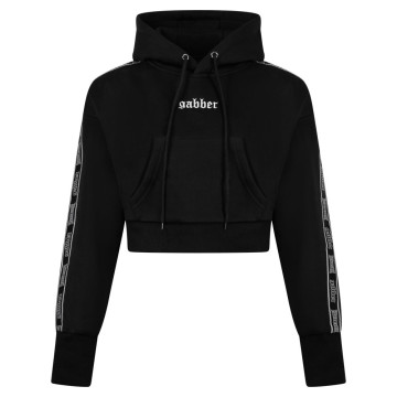 100% Hardcore cropped hoodie Gabber | zwart