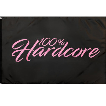 100% Hardcore Vlag Pink Pride - Zwart