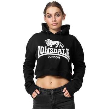 Lonsdale Dames Cropped Hoodie ROXETH | Zwart