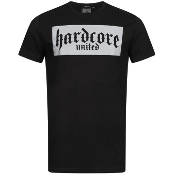 Hardcore United T-shirt reflecterende goth logo print balk | zwart