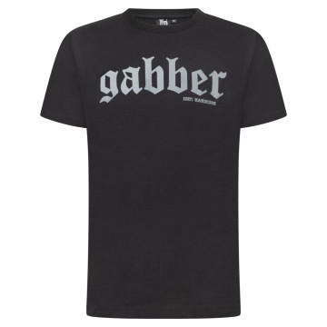 100% Hardcore T-shirt Gabber Essentials met Zilveren Print| Zwart