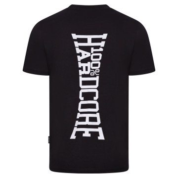 100% Hardcore t-shirt met verticaal logo | zwart