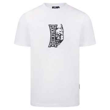 100% Hardcore t-shirt met verticaal logo | wit