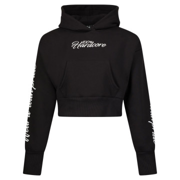 100% Hardcore Cropped Hoodie Pride | Zwart