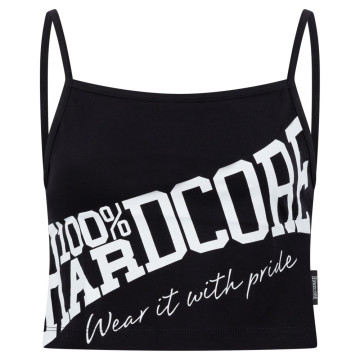 100% Hardcore laced croptop Essential | zwart - wit 