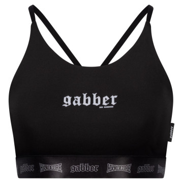 100% Hardcore taping sporttop Gabber | zwart