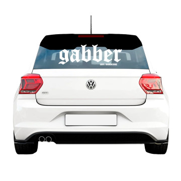 100% Hardcore autosticker GABBER 60 CM | wit
