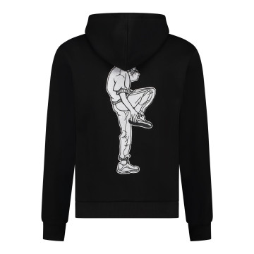 Hakkuh hoodie gabberlogo met schouderbies 