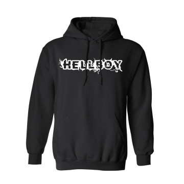 DJ Hellboy hooded sweater logo | zwart