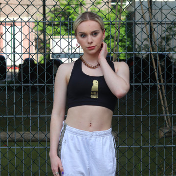 Gabba Clique dames sporttop Gold gabberina | zwart