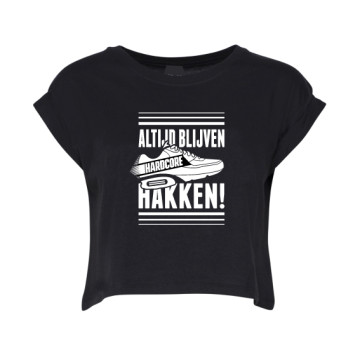Hard-Wear dames croptop Altijd blijven hakken! | zwart