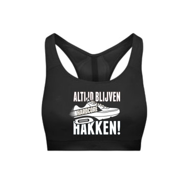 Hard-Wear dames sporttop Altijd blijven hakken! | zwart