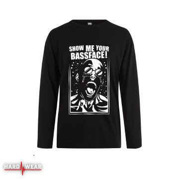 Hard-Wear Longsleeve Show Me Your Bassface! | zwart
