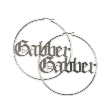 100% Hardcore oorbellen Gabber 5 CM | zilver