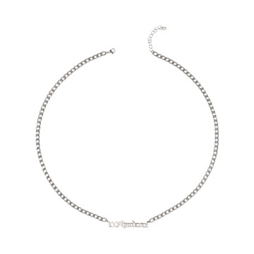 100% Hardcore ketting logo 65 CM | zilver
