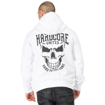 Hardcore United hoodie skully | wit - zwart