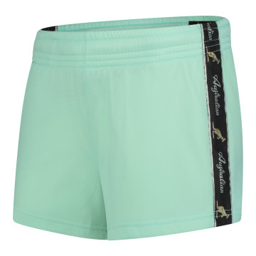 Australian dames hotpants met zwarte bies 2.0 | gossamer green