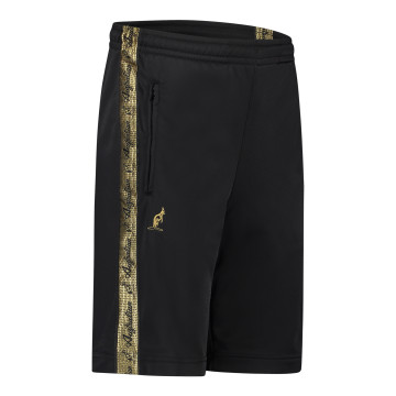 Australian bermuda met twee ritsen en gouden bies 2.0 | zwart