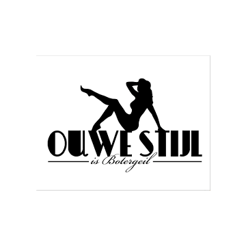 Ouwe Stijl is botergeil auto sticker groot 45 x 30 cm | zwart