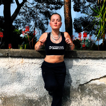 Speedcore Italia sporttop logo | zwart